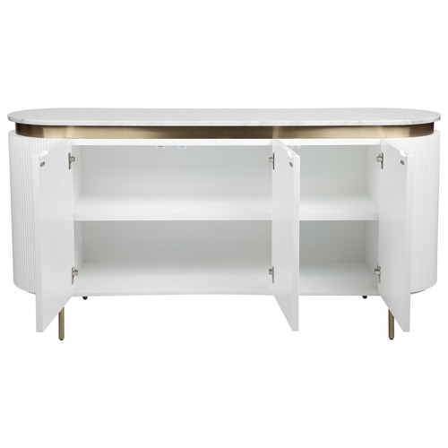 White marble deals top buffet table